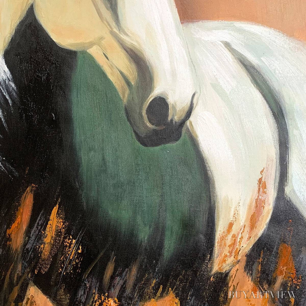 ARTOVITAS Windwhisper – Textured Horse Portrait Oil Painting - image 5