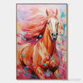 ARTOVITAS Pink Fire – Colorful Horse Oil Painting on Canvas - image 1