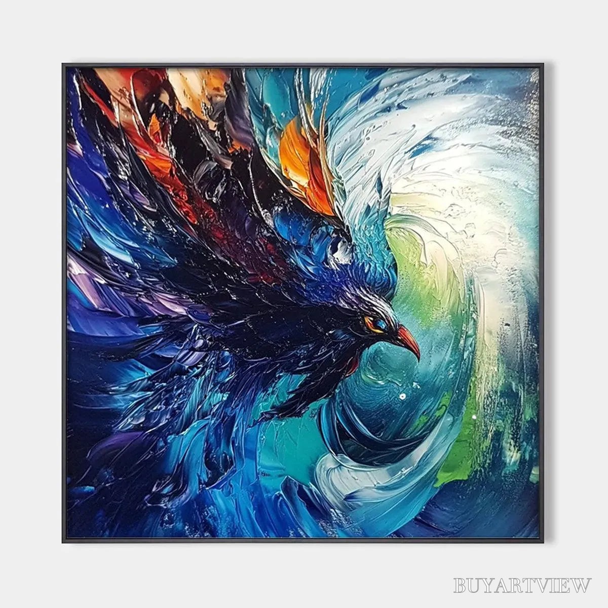 ARTOVITAS Storm Razor – Dynamic Impasto Bird Painting - image 1