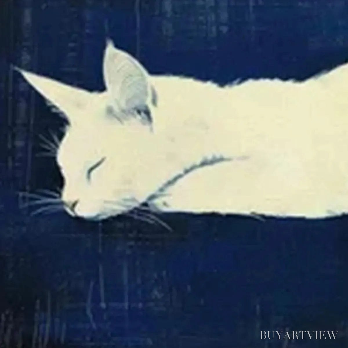 ARTOVITAS Sleeping White Cat Panoramic – Cat Painting, Panoramic , Pet Portrait - image 6