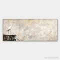ARTOVITAS White Heron Panoramic – Heron Painting, Panoramic , Bird Art - image 1