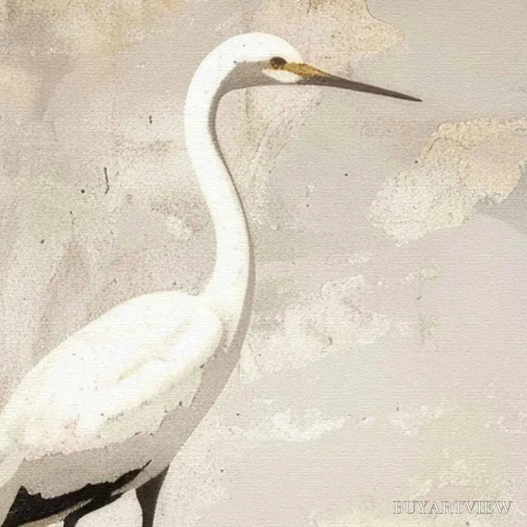 ARTOVITAS White Heron Panoramic – Heron Painting, Panoramic , Bird Art - image 3