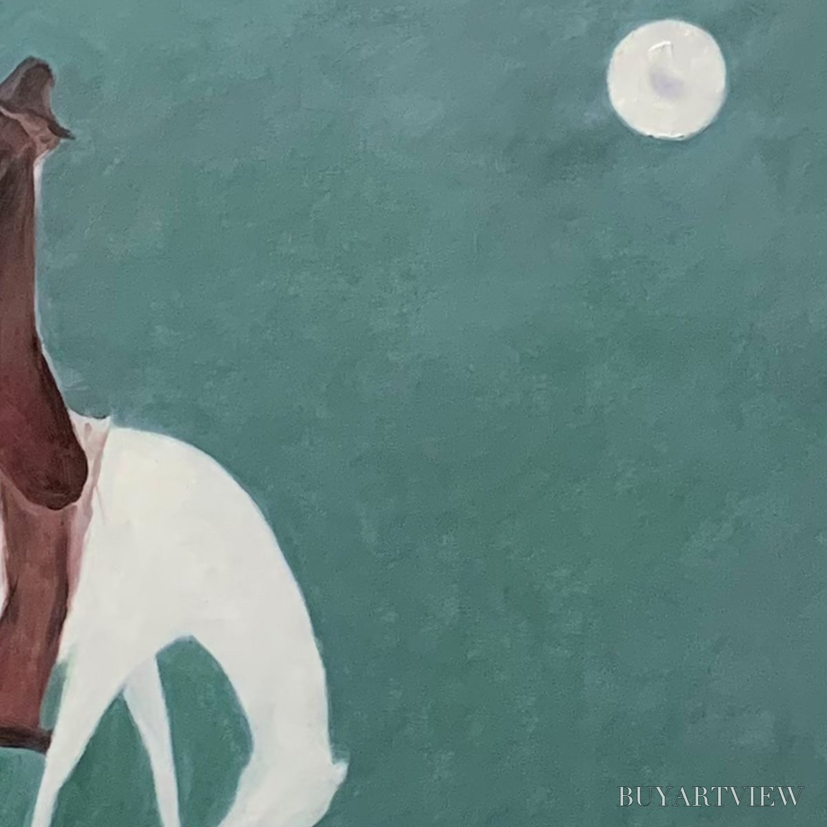ARTOVITAS Solitary Rider – Minimalist Horse and Rider Painting, Panoramic - image 6