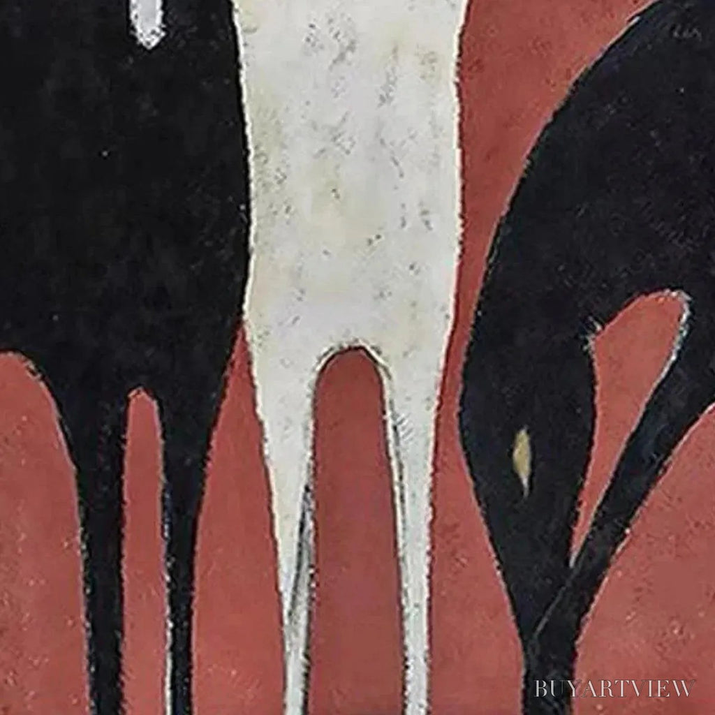 ARTOVITAS Three Horses On Red – Minimalist Horse Painting, Vertical - image 3