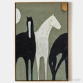 ARTOVITAS Three Horses – Minimalist Horse Painting, Vertical - image 1