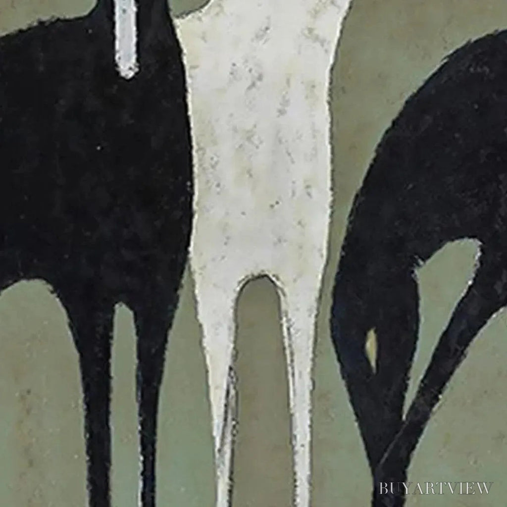 ARTOVITAS Three Horses – Minimalist Horse Painting, Vertical - image 6