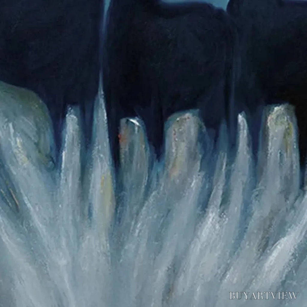 ARTOVITAS Three Horses At Night – Minimalist Horse Painting, Vertical - image 5