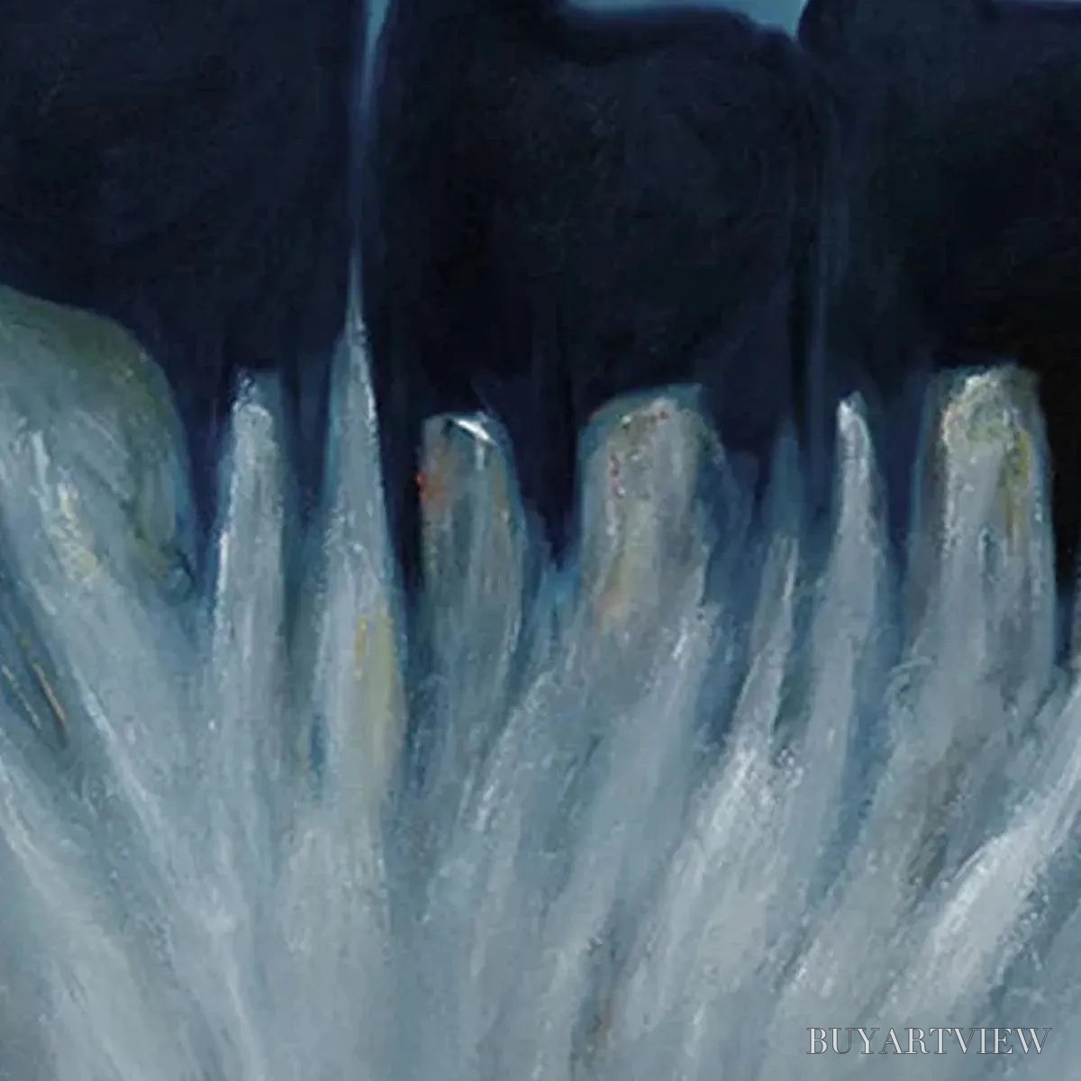 ARTOVITAS Three Horses At Night – Minimalist Horse Painting, Vertical - image 5