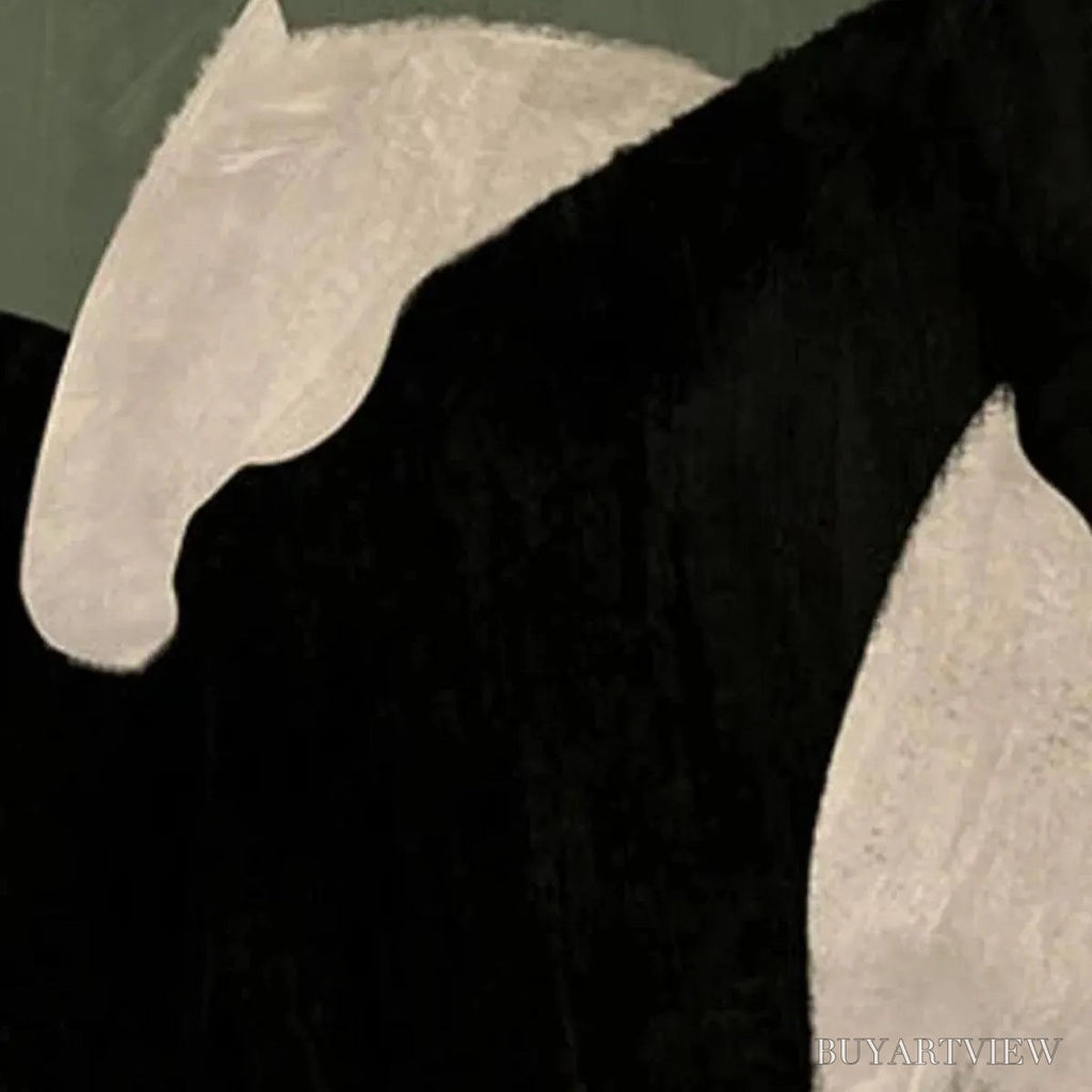 ARTOVITAS Minimalist Horses – Abstract Horse Painting, Vertical - image 6