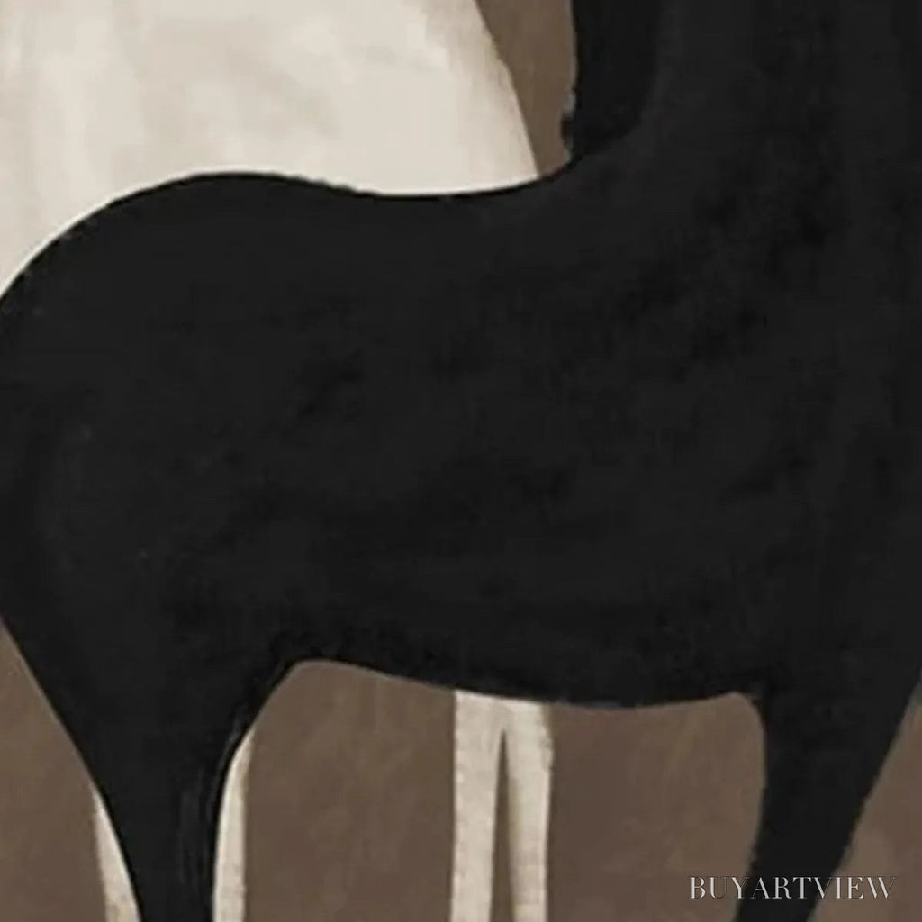 ARTOVITAS Two Horses On Brown – Minimalist Horse Painting, Vertical - image 5