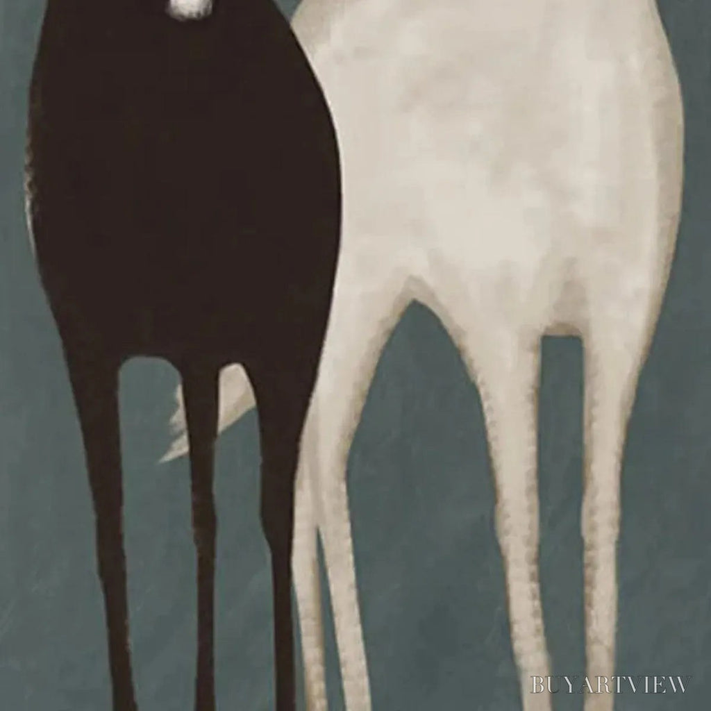 ARTOVITAS Two Horses – Minimalist Horse Painting, Vertical - image 5