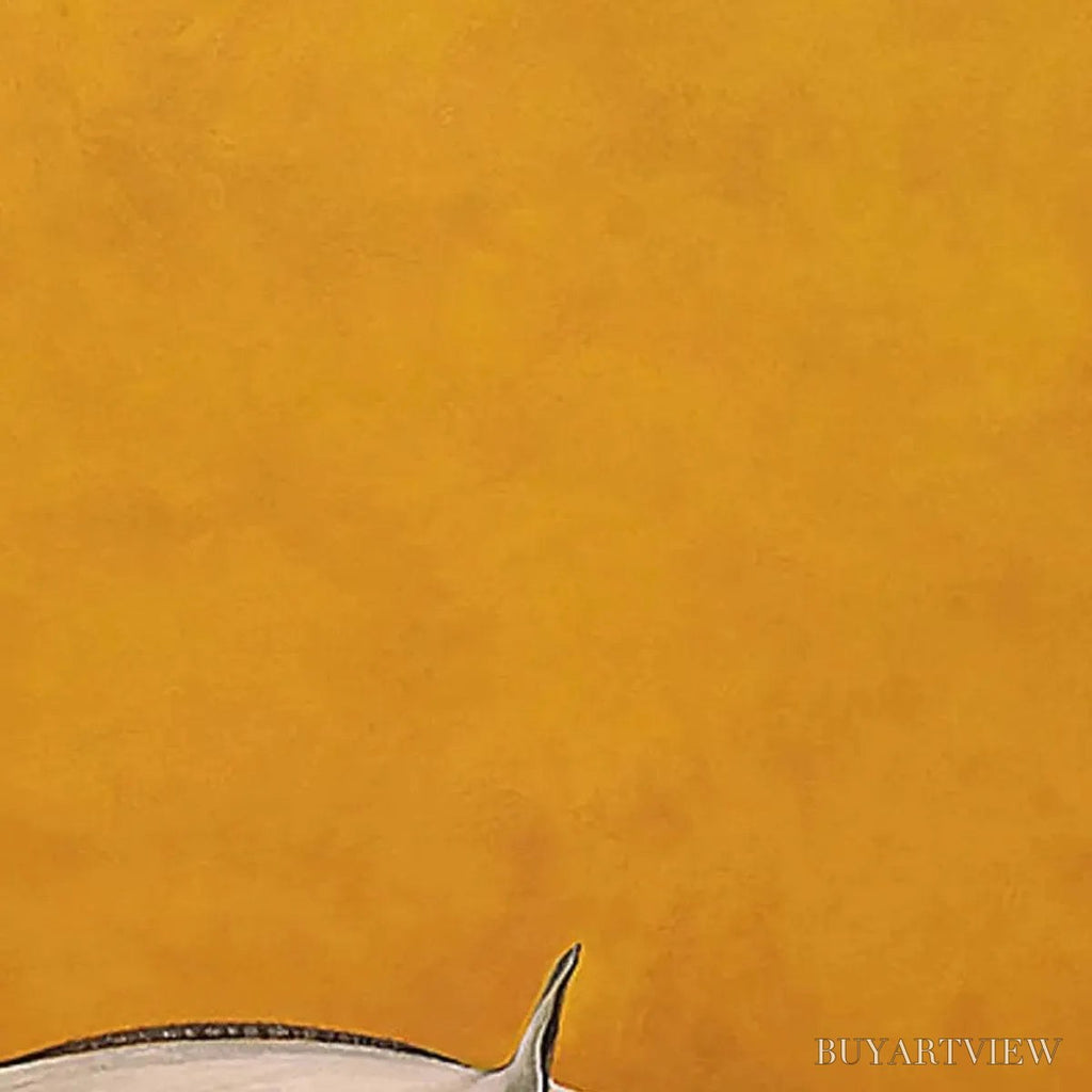 ARTOVITAS White Horse On Yellow – Minimalist Horse Painting, Vertical - image 5