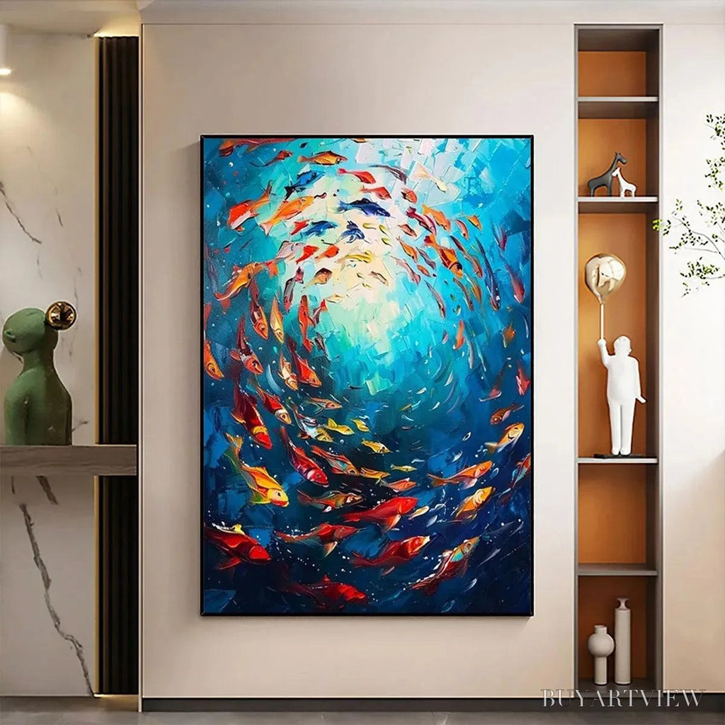ARTOVITAS Coral Reef Dance – Vibrant Painting of Colorful Fish - image 2