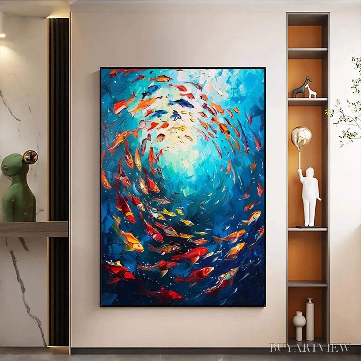 ARTOVITAS Coral Reef Dance – Vibrant Painting of Colorful Fish - image 2