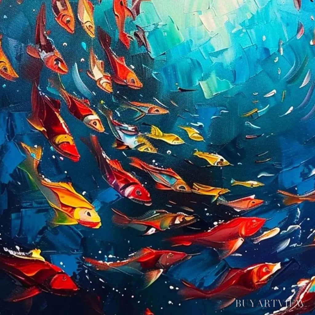 ARTOVITAS Coral Reef Dance – Vibrant Painting of Colorful Fish - image 3