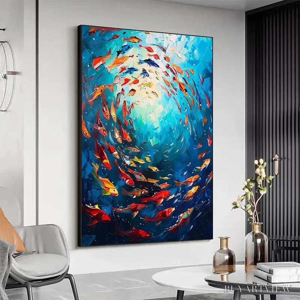ARTOVITAS Coral Reef Dance – Vibrant Painting of Colorful Fish - image 4