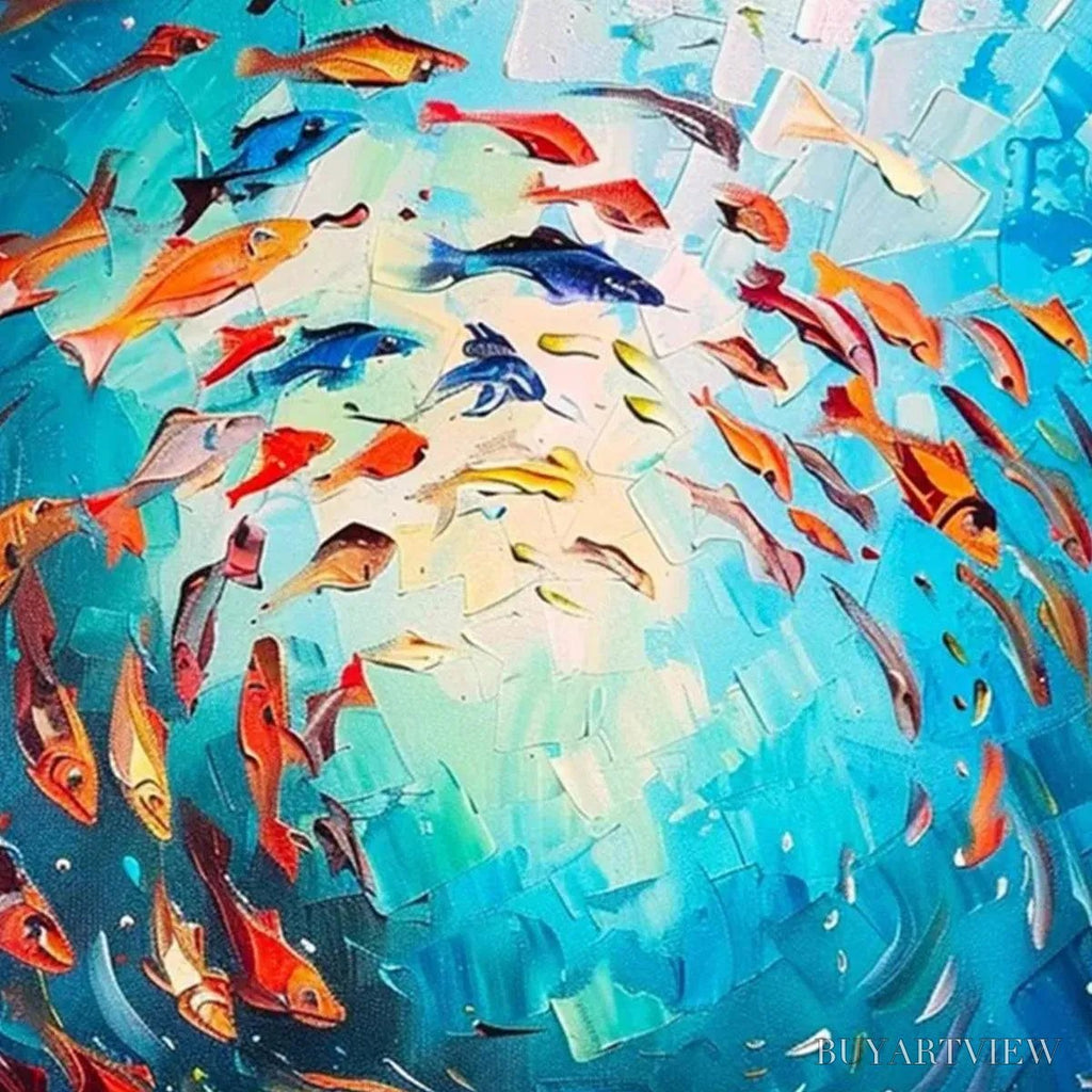 ARTOVITAS Coral Reef Dance – Vibrant Painting of Colorful Fish - image 5