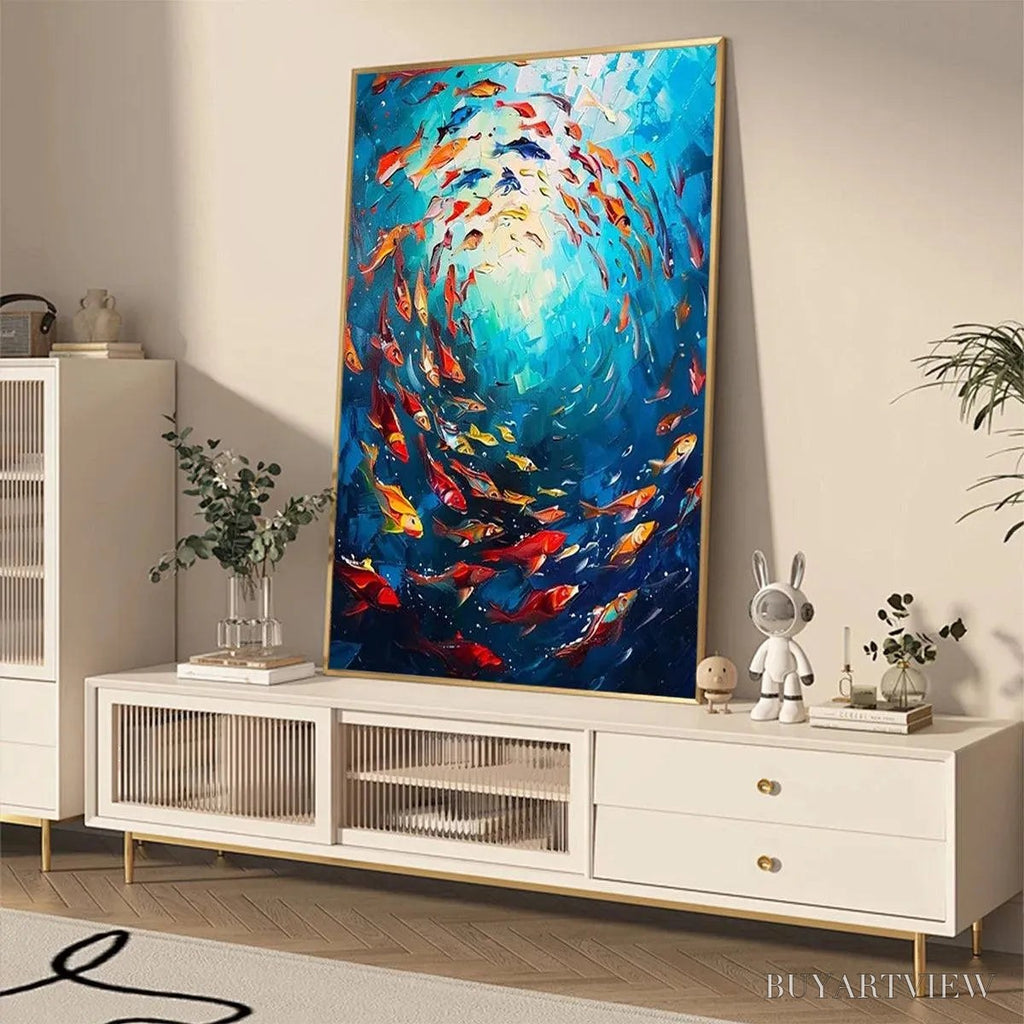 ARTOVITAS Coral Reef Dance – Vibrant Painting of Colorful Fish - image 6