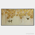 ARTOVITAS Golden Garden – Panoramic Golden Leaf and Bird Painting | Asian Art - image 1