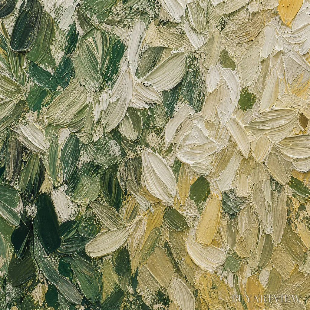 ARTOVITAS White Herbarium – White Botanical Abstract Painting - image 3