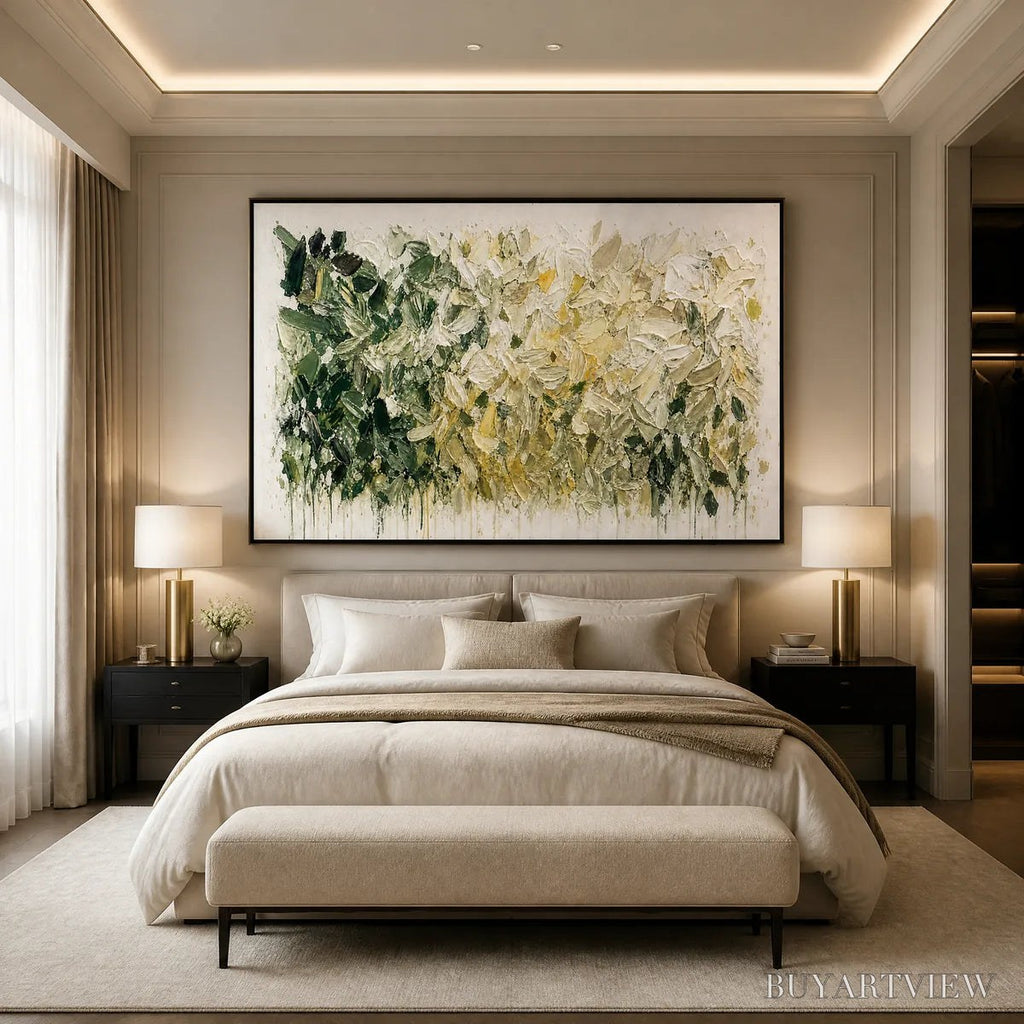 ARTOVITAS White Herbarium – White Botanical Abstract Painting - image 4