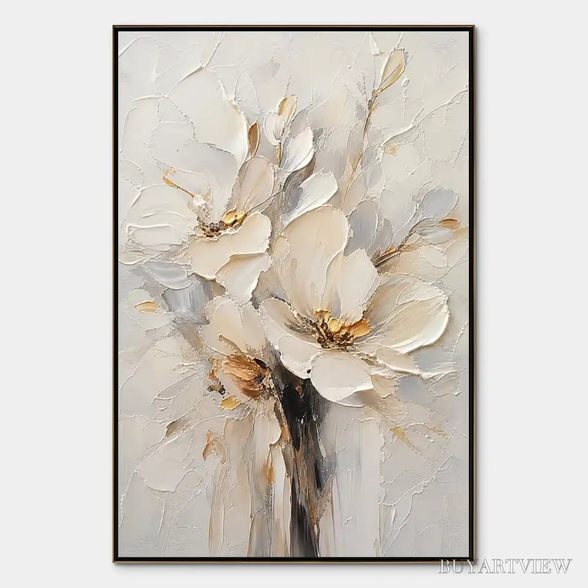 ARTOVITAS White Bloom – White Bloom Flower Painting - image 1