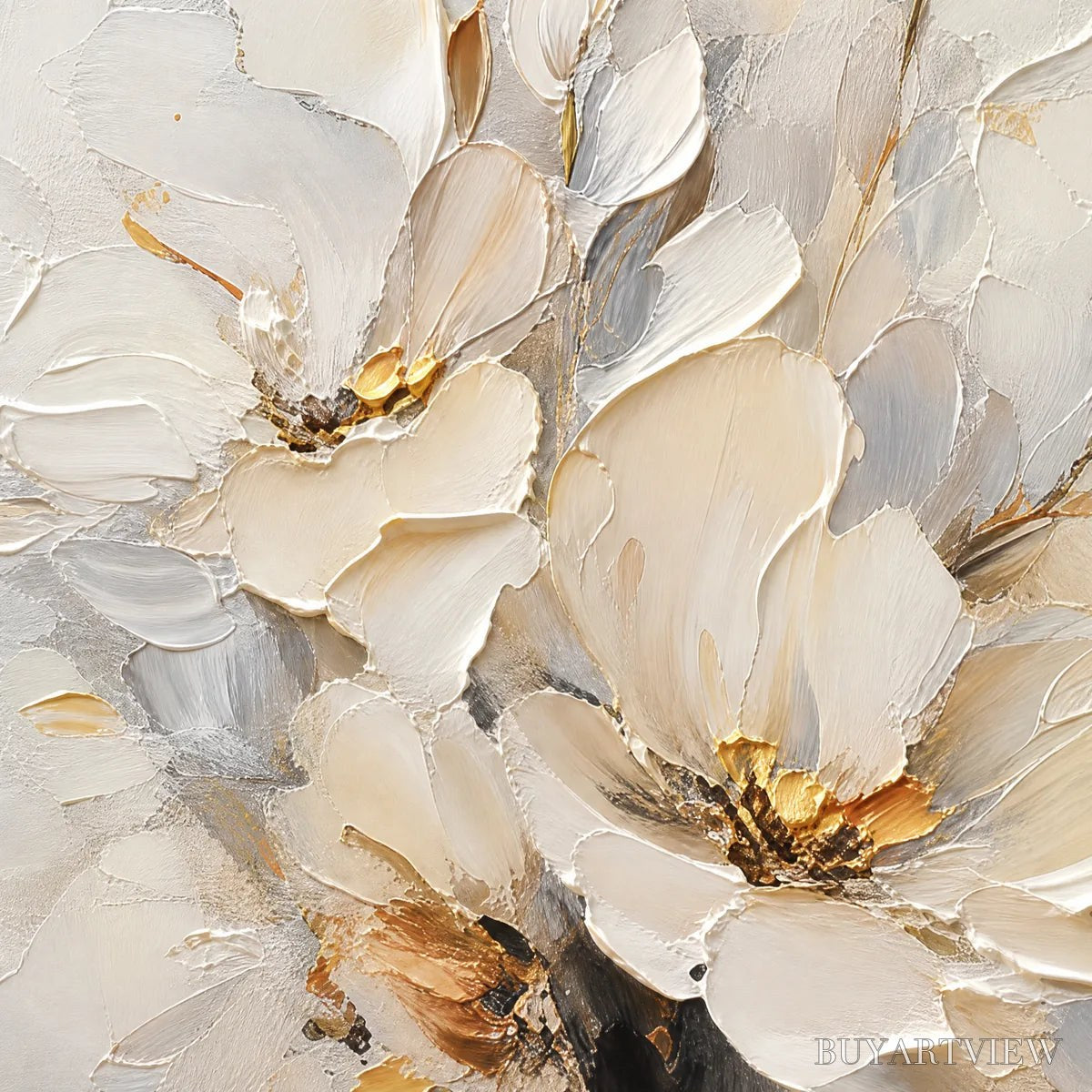 ARTOVITAS White Bloom – White Bloom Flower Painting - image 3