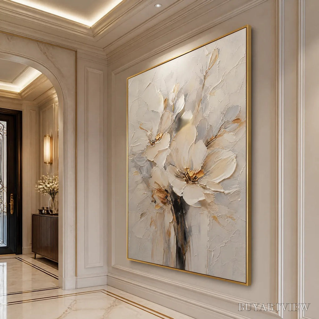 ARTOVITAS White Bloom – White Bloom Flower Painting - image 4