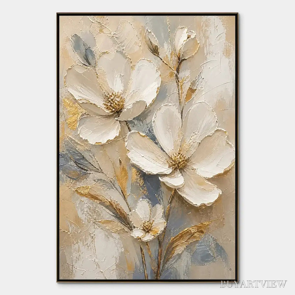 ARTOVITAS Moonlit Magnolia – White Magnolia Floral Painting - image 1