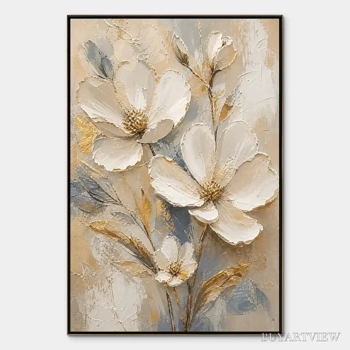 ARTOVITAS Moonlit Magnolia – White Magnolia Floral Painting - image 1