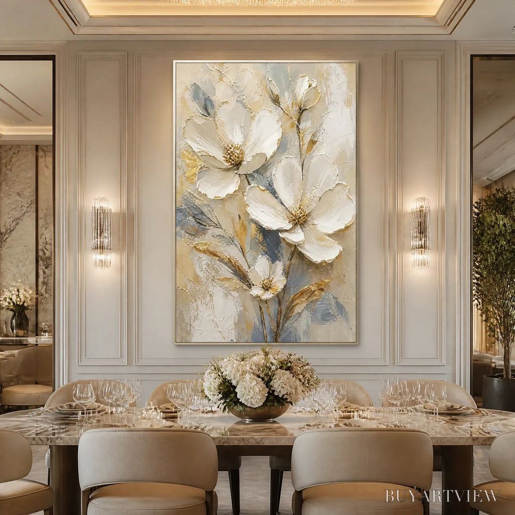 ARTOVITAS Moonlit Magnolia – White Magnolia Floral Painting - image 2