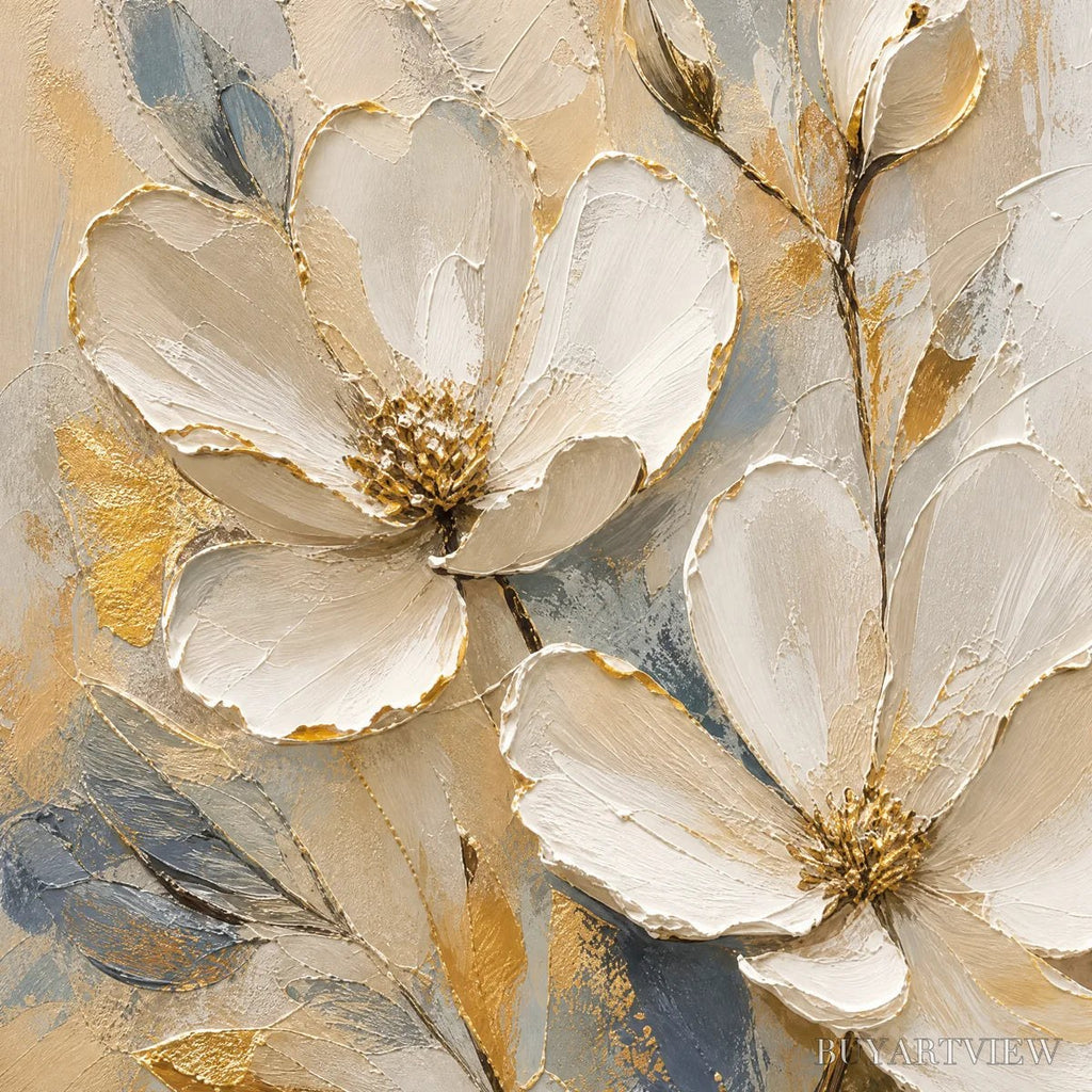 ARTOVITAS Moonlit Magnolia – White Magnolia Floral Painting - image 3