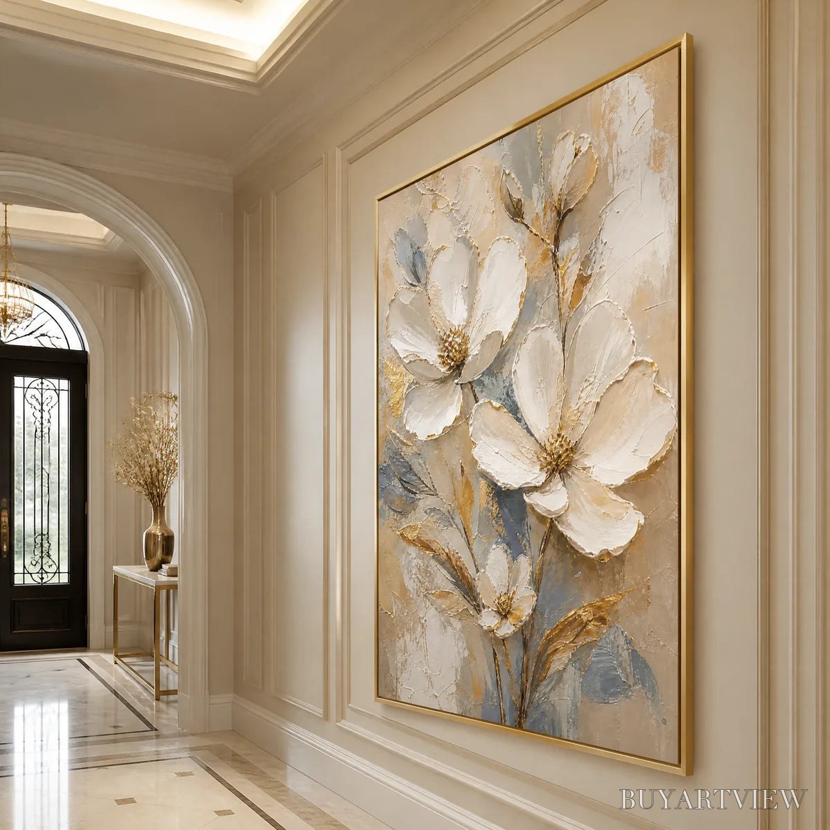 ARTOVITAS Moonlit Magnolia – White Magnolia Floral Painting - image 4