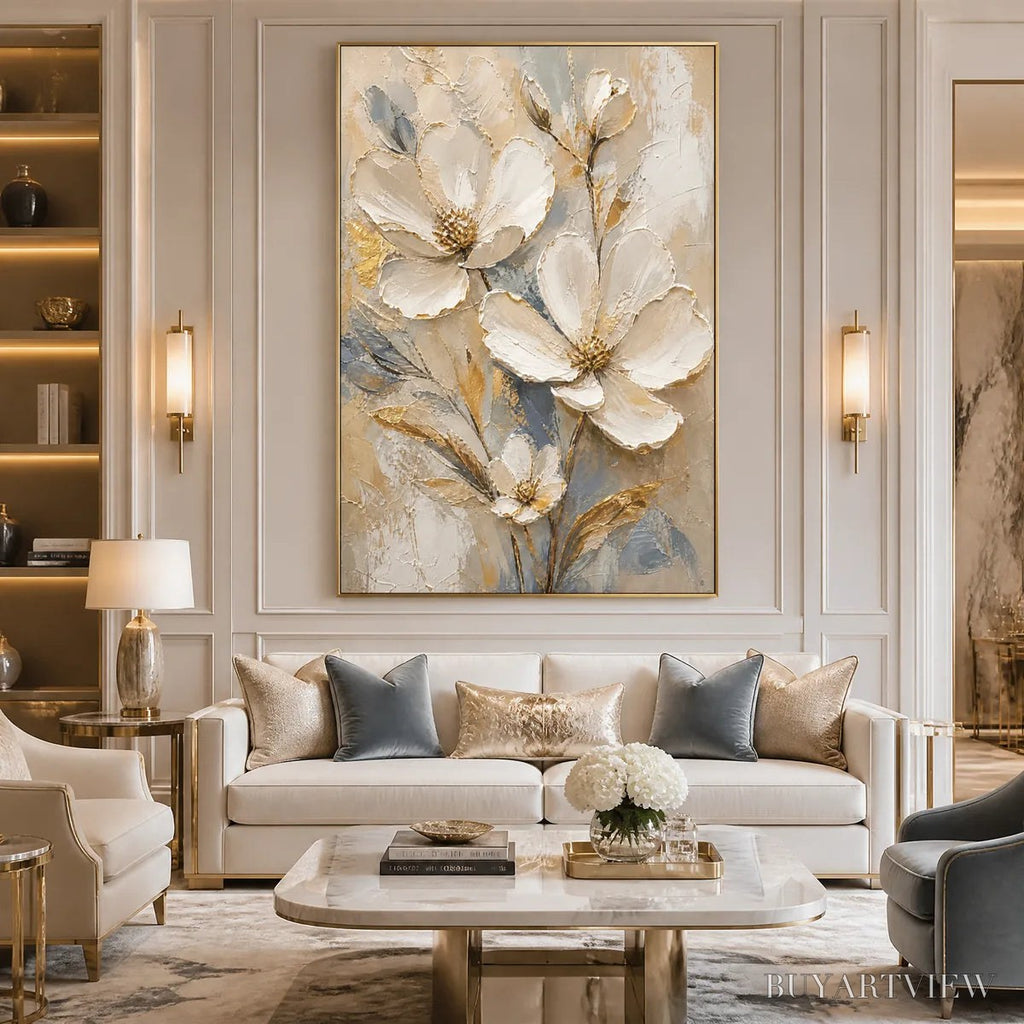 ARTOVITAS Moonlit Magnolia – White Magnolia Floral Painting - image 5