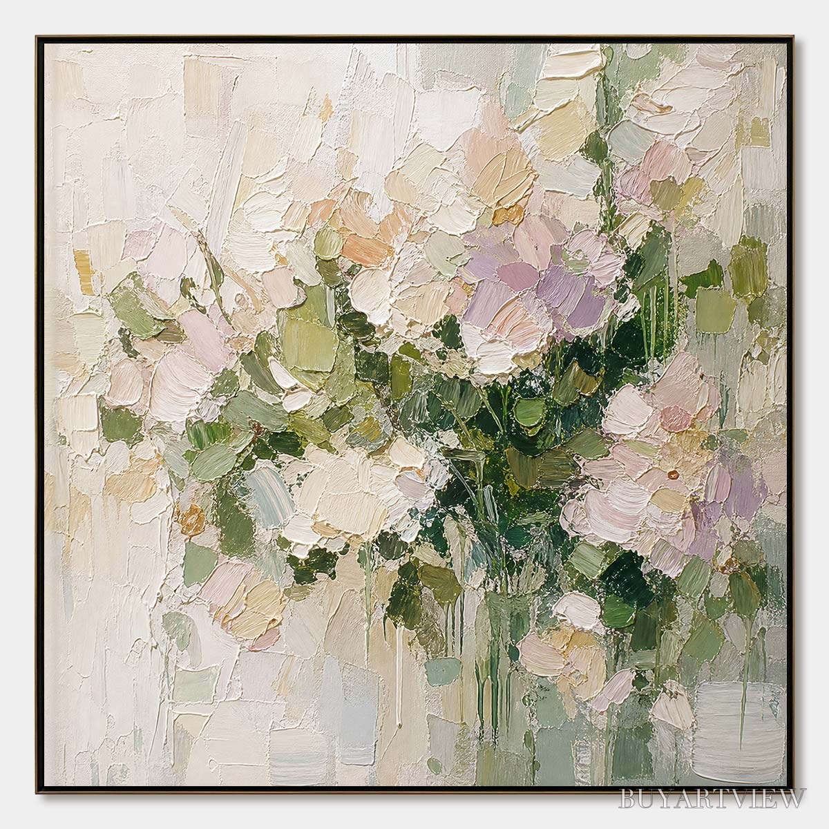 ARTOVITAS Garden Reverie Square Floral Impasto Oil Painting - image 1