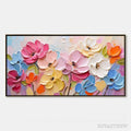 ARTOVITAS Symphony in Bloom – Colorful Impasto Floral Palette Knife Painting - image 1