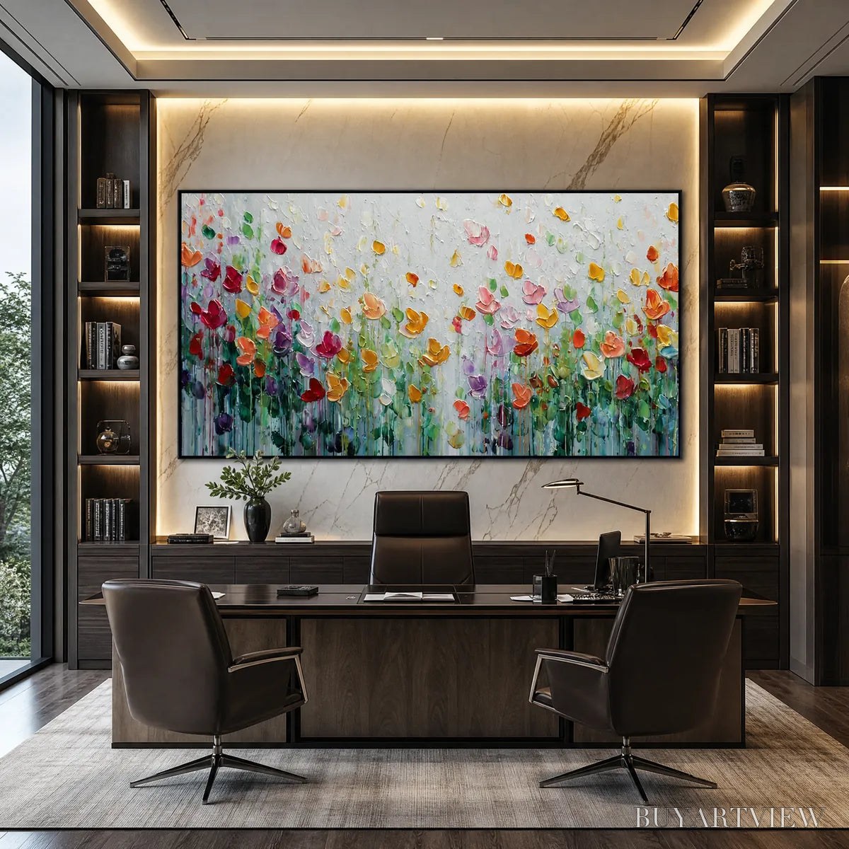 ARTOVITAS Garden of Joy – Colorful Textured Impasto Flower Field Painting - image 6