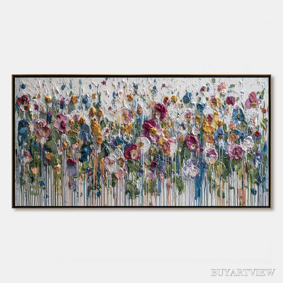 ARTOVITAS Eternal Bloom – Colorful Textured Impasto Flower Field Painting - image 1