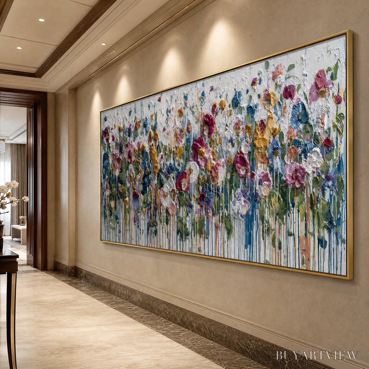 ARTOVITAS Eternal Bloom – Colorful Textured Impasto Flower Field Painting - image 5