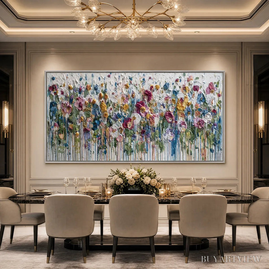 ARTOVITAS Eternal Bloom – Colorful Textured Impasto Flower Field Painting - image 6