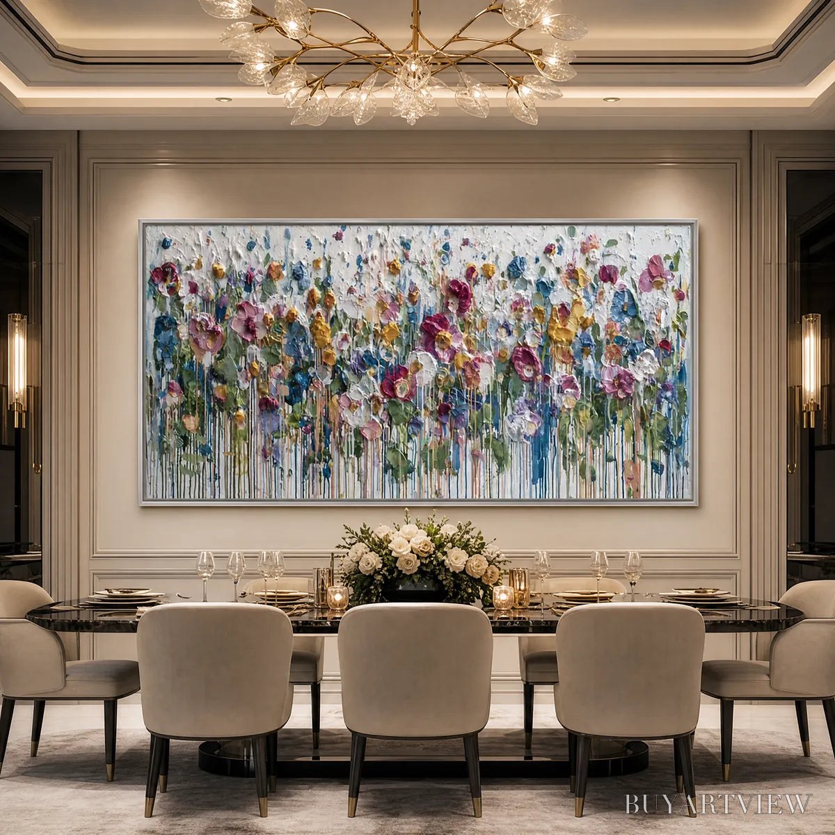 ARTOVITAS Eternal Bloom – Colorful Textured Impasto Flower Field Painting - image 6