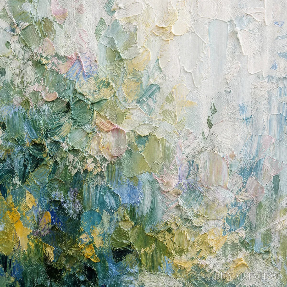 ARTOVITAS Eternal Spring – Heavily Textured Abstract Floral Garden Painting - image 3