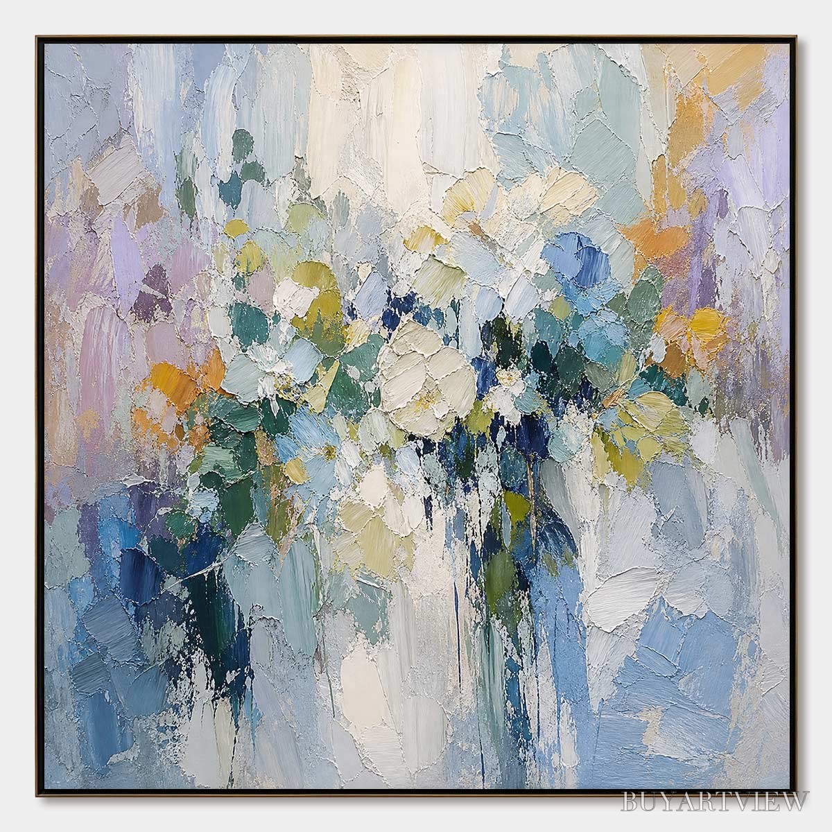 ARTOVITAS Ethereal Bloom Abstract Floral Textured Oil Painting for Walls - image 1