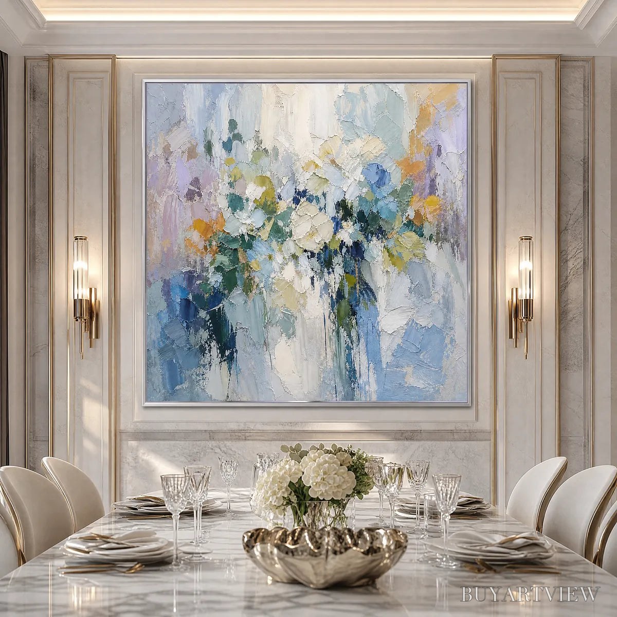 ARTOVITAS Ethereal Bloom Abstract Floral Textured Oil Painting for Walls - image 5