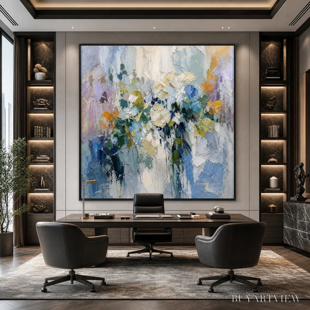 ARTOVITAS Ethereal Bloom Abstract Floral Textured Oil Painting for Walls - image 6