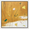 ARTOVITAS Ochre Whispers – Wabi Sabi Inspired Abstract Floral Painting - image 1