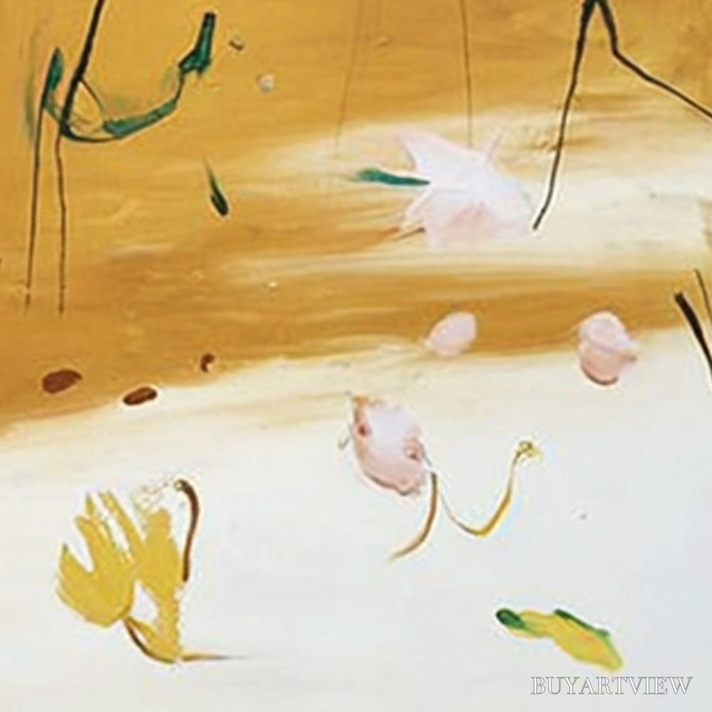 ARTOVITAS Ochre Whispers – Wabi Sabi Inspired Abstract Floral Painting - image 5