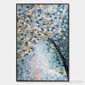 ARTOVITAS Cobblestone Blossom – Heavily Textured Abstract Tree Painting with Palette Knife Detail - image 1