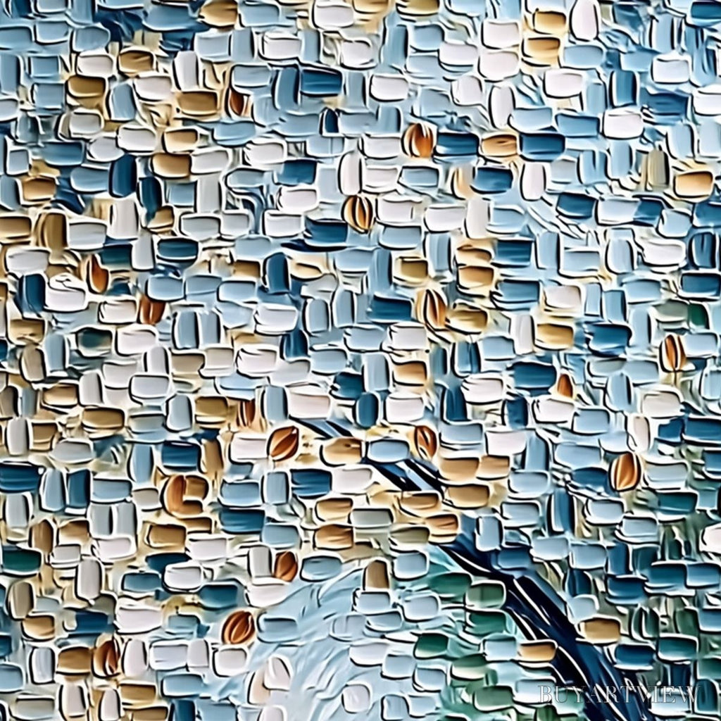 ARTOVITAS Cobblestone Blossom – Heavily Textured Abstract Tree Painting with Palette Knife Detail - image 3
