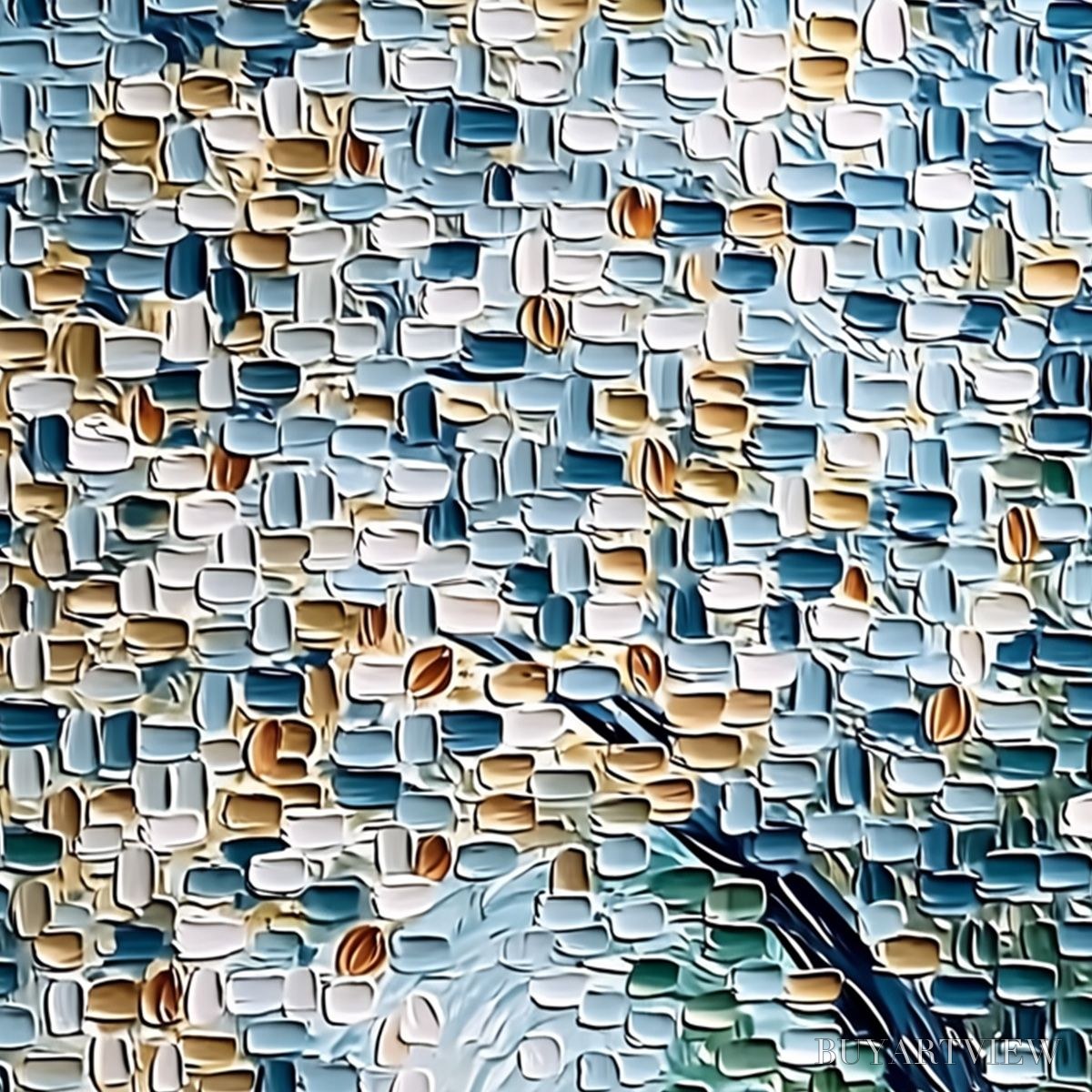ARTOVITAS Cobblestone Blossom – Heavily Textured Abstract Tree Painting with Palette Knife Detail - image 3